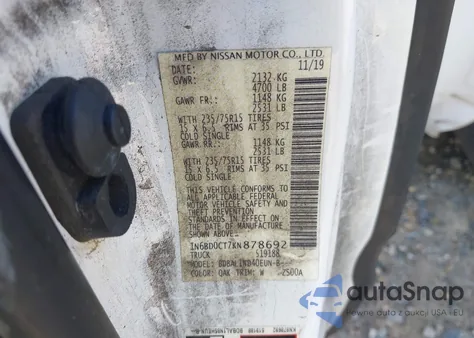 2019 Nissan Frontier S z USA, uszkodzony, nr VIN 1N6BD0CT7KN878692